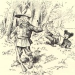 Clifford Berryman's (April 2, 1869 – December 11, 1949) political cartoon of President Theodore Roosevelt's bear hunting trip to Mississippi that gave the Teddy Bear its name. Was published in 1902 in The Washington Post